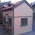 Playhouse matching the house colors